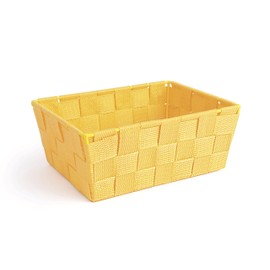 Excelsa Cross Basket 21 x 16 x 8.5 cm in Yellow, Polypropylene, 21 x 16 x 8.5 cm