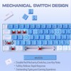 abucow 60% Mechanical Keyboard with Blue Backlight 68-Key Gaming Keyboard
