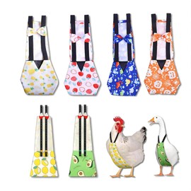 6 Pieces Chicken Diapers for Hens, Diapers for Pet Ducks, Pet Duck Supplies, Goose Clothes, Washable Pet Diapers with Bow Tie for Poultry (4pc Velcro Type + 2pc Buckle Type, L)