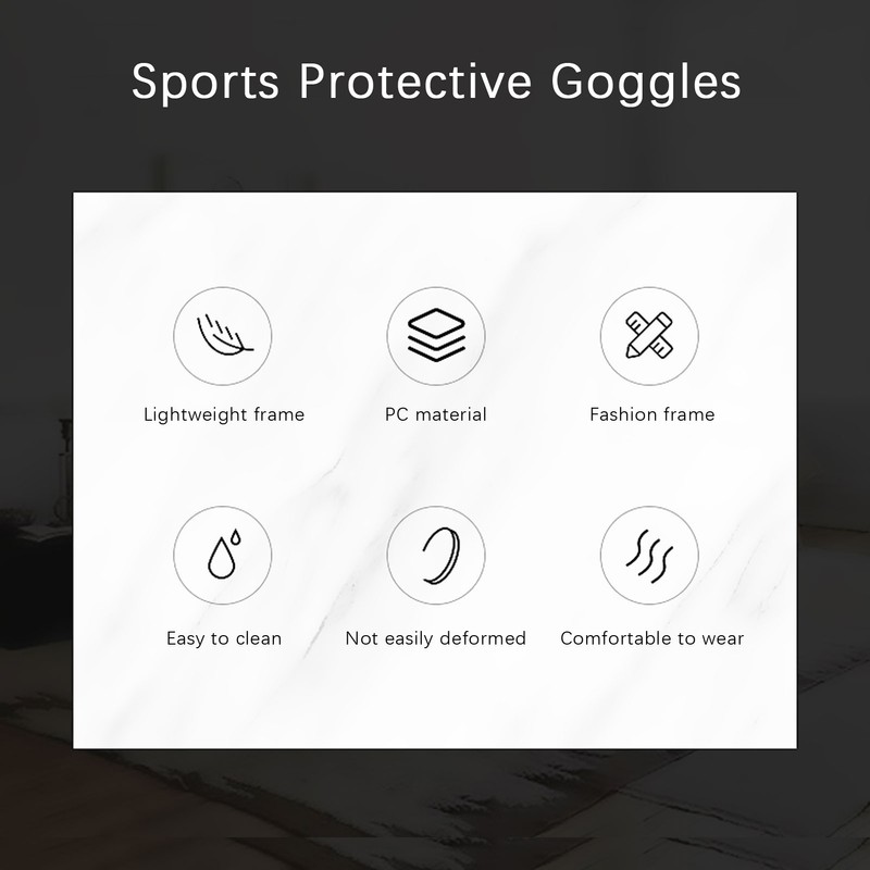 Impactresistant PC Sports Basketball Glasses Removable Headmounted Protective Goggles(black )