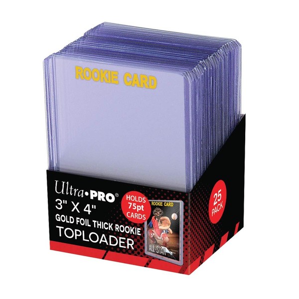 Ultra Pro 3" X 4" Rookie Gold Thick 75PT Toploader 25ct