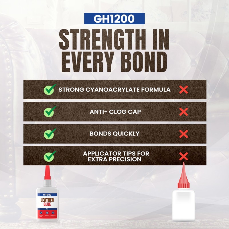 GH1200 Leather Glue Repair - 20g x 2 PCs Strong