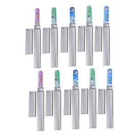 Mikinona 10pcs Glass Nail Files Nail Art Tools Manicure Kit Perfect for Xmas Theme Art Random Style