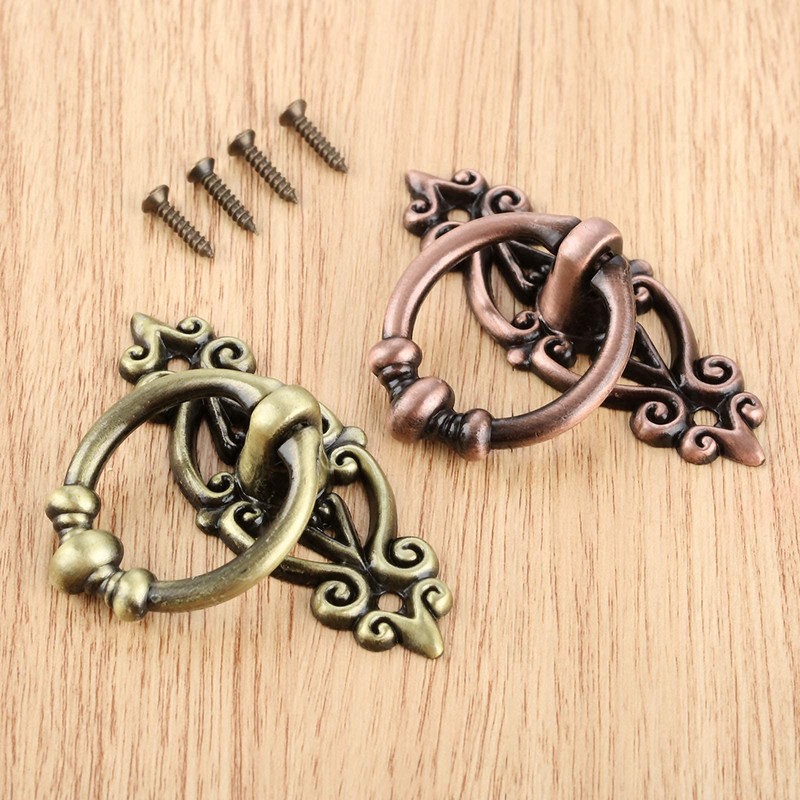 Yetaha Drawer Ring Pull Handles, 10PCS Antique Ring Pull Handle