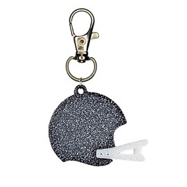 Football Helmet Collar Charm Zipper Charm Yazzle Dazzle Cat Dog Animal Training Bark School Colors Black White Set of 2