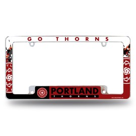 Rico Industries NWSL Portland Thorns 12" x 6" Chrome All Over Automotive License Plate Frame for Car/Truck/SUV