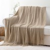 BATTILO HOME Tan Throw Blanket for Sofa Couch Office Living