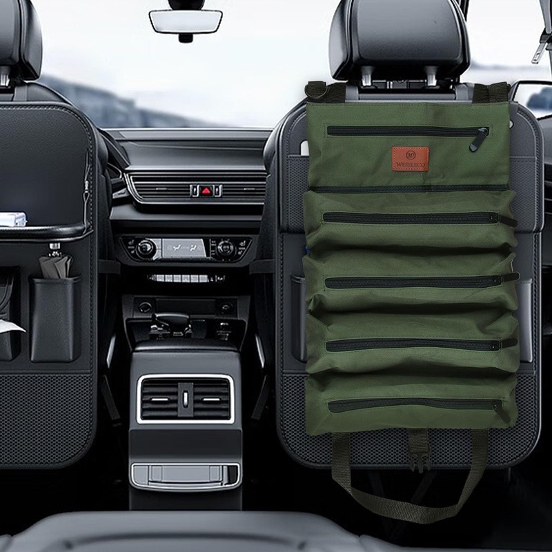 Tool Roll Bag, Canvas Wrench Tool Bag, Multi-Purpose Roll Bag