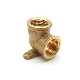 DOJA Barcelona Wall Socket Brass Elbow Female x Female Thread 1/2 Inch Water Wall Connection Female Thread Angle 90 Degree Wall Plate Elbow Connector Fitting Parts Water Wall Connection