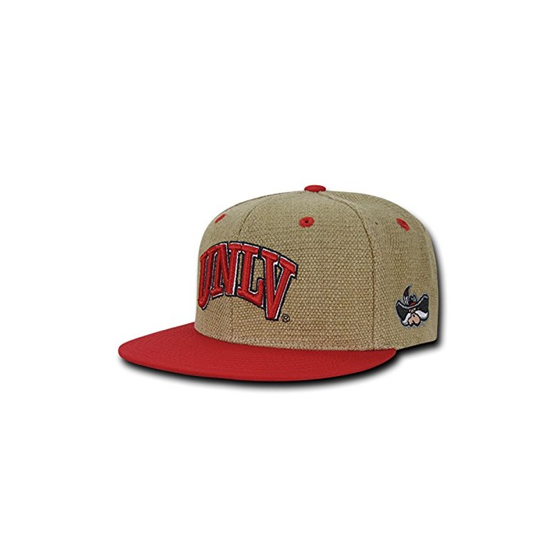 UNLV Rebels Structured Flat Bill Jute Baseball Ball Cap Hat