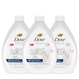 Dove Hand Wash For Clean & Softer Hands Deep Moisture Cleanser That Washes Away Dirt and Germs 34 oz 3 Count