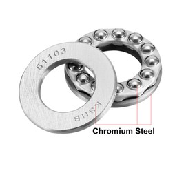 sourcing map 51103 Thrust Ball Bearings 17mm x 30mm x 9mm Chrome Steel ABEC3 Single Row Roller 3pcs