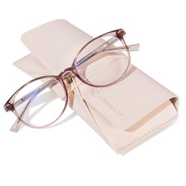 OPTOFENDY TR90 Reading Glasses for Women, Fashion Round Blue Light Blocking Computer Readers with Anti Eyestrain & UV Glare
