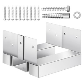 VEVOR 6x6 Post Base 10 Pcs, Inner Size 5.49x5.57inch/139.5x141.5mm Concrete Post Anchor, Heavy-Duty Zinc-Plated Carbon Steel Posts Brackets with 1 Inch Standoff Elevation, for Concrete Pergolas Patio