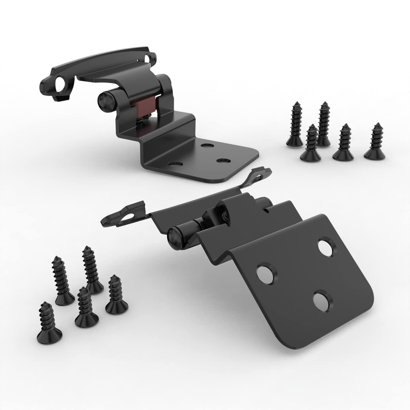 Chibery 10 Pack 3/8 inch Inset Matte Black Cabinet Hinges,