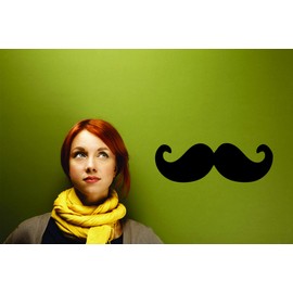 Vinyl Wall Decal Sticker : Mustache Image Bedroom Bathroom Living Room Picture Art Peel & Stick Mural Size: 12 Inches X 20 Inches