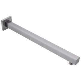 CLOVERMAP Shower Arm with Flange, 16 inch Wall Mounted Rainfall Shower Head Extension Arm, Square 304 Stainless Steel Shower Extender Tube, Brushed Nickel