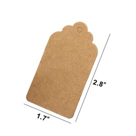100pcs Kraft Paper Gift Tags with String, Blank Gift Bags Tags Price Tags(Brown)