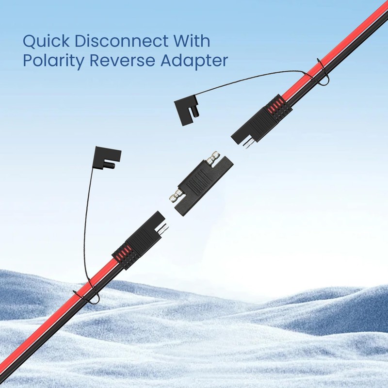 JacEnergy 10AWG Anderson Connector to SAE Extension Cable with SAE