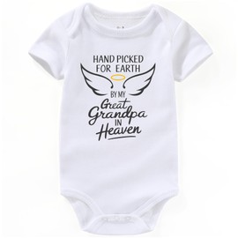 KEDFQV hand picked for earth by my Great grandpa in heaven baby clothes great grandpa baby announcement white 3-6 months