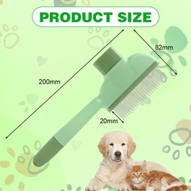 Selbstreinigender Flohkamm für Haustiere, Selbstreinigender Katzenkamm, Fellblitz Bürste, Flohkamm zur Entfernung von Tierhaaren, Fellpflegebürste, Haustierkämme von Schuppen oder Läusen