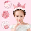 SuPoo 7th Birthday Crown and Sash - Pink Birthday Headband