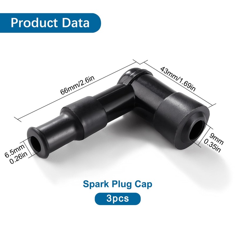 VooGenzek 3 Pieces Spark Plug Sockets, 90 Degree Waterproof Spark
