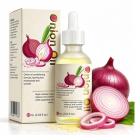 Onion Hair Oil 60mL (2.03 fl oz) - Plant-Sourced Hair Cosmetic Blend, Paraben-Free Sulfate-Free Silicone-Free, Daily External Use for Scalp Surface & Hair