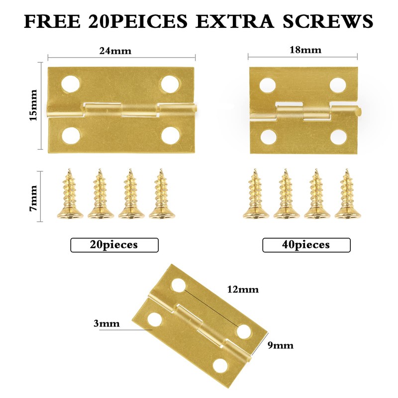CVIUYO 60 Pack Small Hinges, Retro Jewelry Box Mini Hinges,