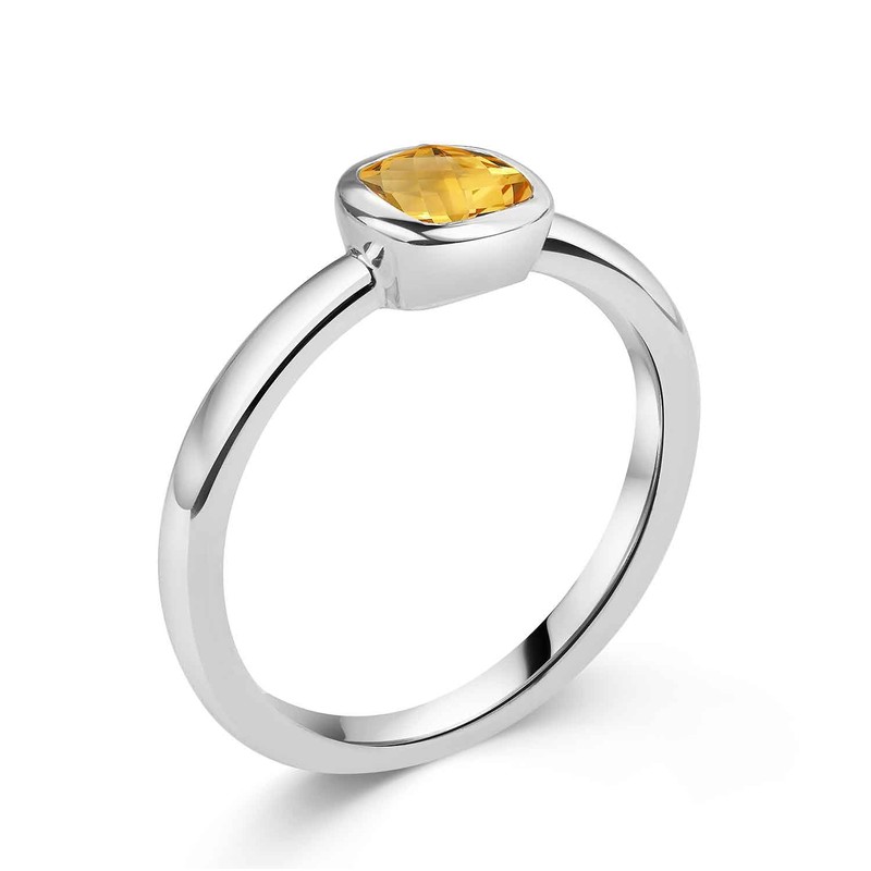 MATERIA by Matthias Wagner Square Gemstone Ring 925 Silver for