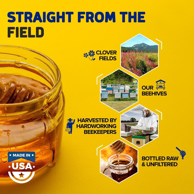 Fischer's 100% Pure Clover Honey, 40 oz – Unfiltered Raw