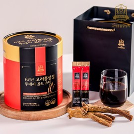 Koryo Red Ginseng Central Association 고려홍삼중앙회 6년근 고려홍삼정 투데이 골드 스틱 100포 x 2통 + 고급쇼핑백 2개 증정 Korean Ginseng Central Association 6-Year-Old Korean Red Ginseng Extract Today Gold Stick 100 Packs x 2 Bottles + 2 Luxury Shopping Bags Gift