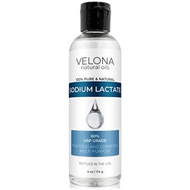 Velona Sodium Lactate 60% - 4 oz | USP Grade Natural Preservative | For Soap Making & Lotions | Harder Bar of Soap, pH Regulator, Glycerin substitute, Provides and Keep Moisture