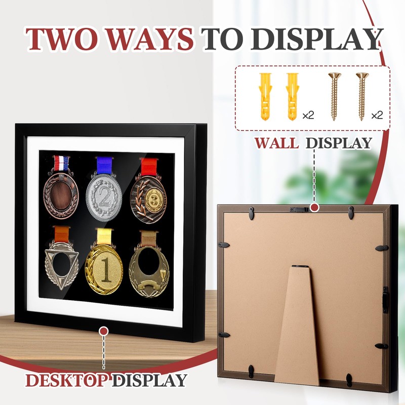 Silipull 6 Medals Display Case 13 x 11.81 Inch Medal
