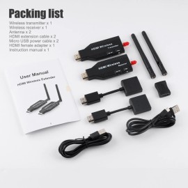 ​5.8GHz HDMI Wireless Transmitter & Receiver Kit w/ External Antenna Plug&Play​