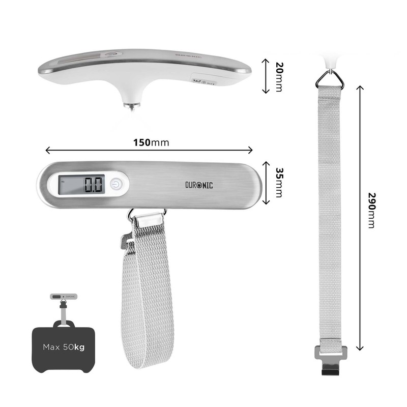 Duronic LS1013 Digital Travel Luggage Scale Weighing Scale Suitcase with