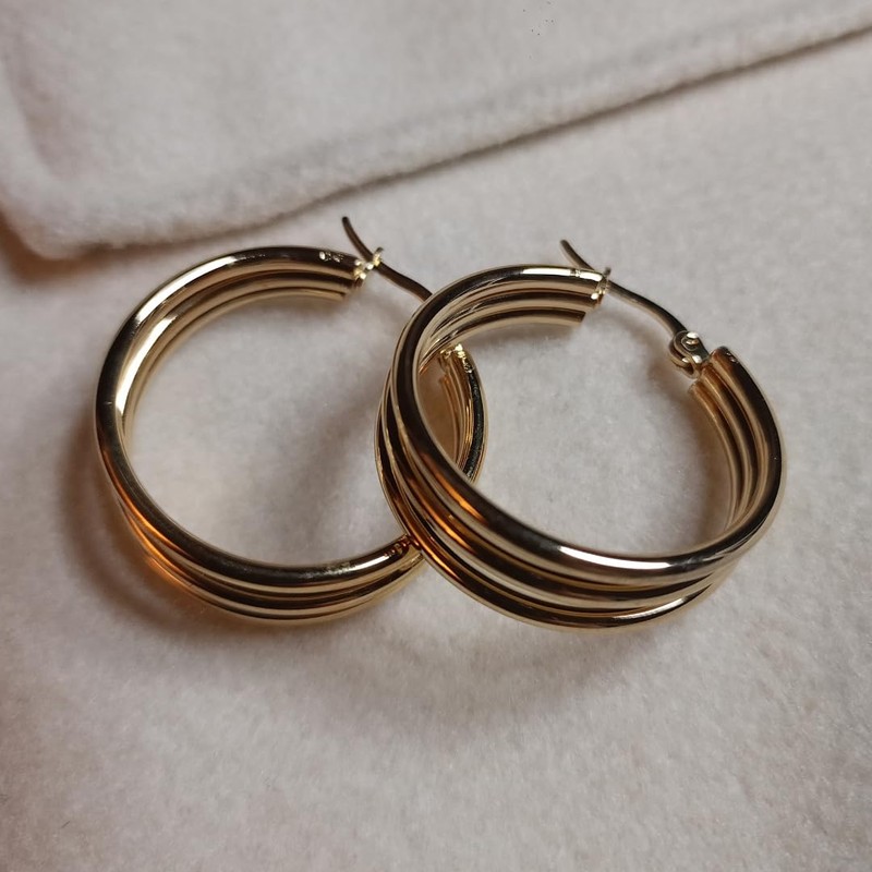 ARETES ARRACADAS Mujer Acero Inoxidable – Elegante Diseño Color Plata