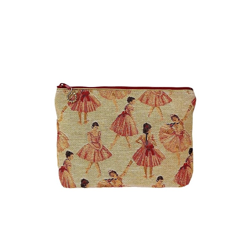 Ballerina Goblin Square Pouch, Made in Japan (Ballerina Beige/Red)