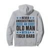 Old Man with a Tiger Barb Funny Pullover Hoodie