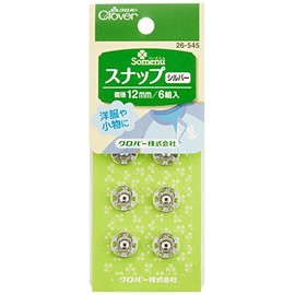 Clover Snaps 0.5 inches (12 mm), 6 Pairs, Silver 26-545