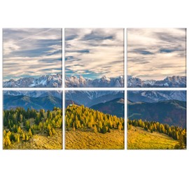 JBER Art Acoustic Panels Decorative, 6 Pack Acoustic Panels Art for Wall Decoration with Self Adhesive, Suitable for Recording Studio, Home Soundproof Wall Panels, 72x48inch (The Alps)