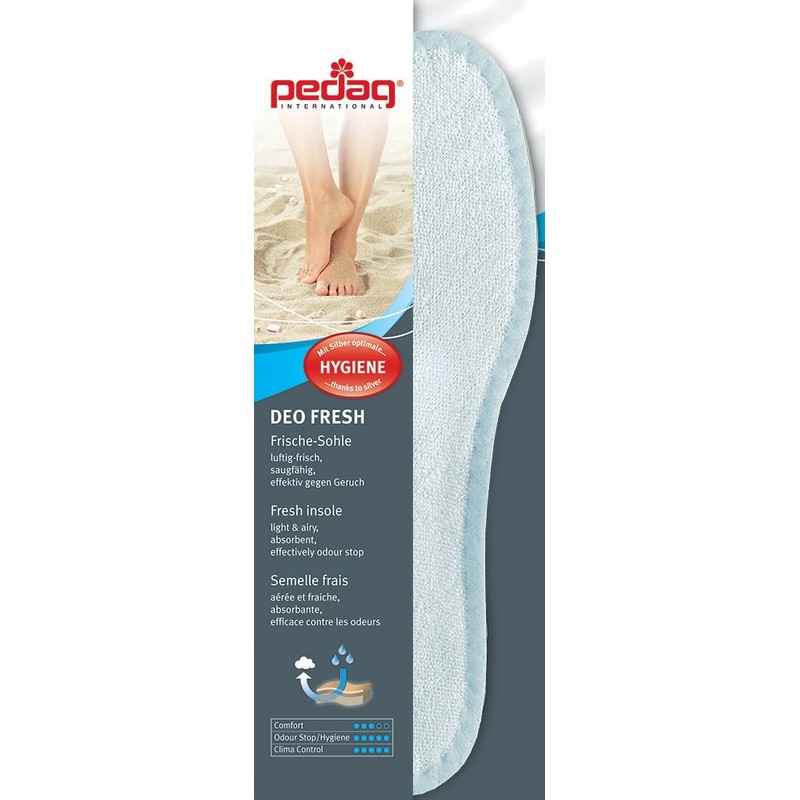 Pedag DEO FRESH Barefoot Terry Insoles for odor-free Feet -