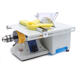 MOQNISE Table Saw 110V Mini Table Saw Machine with Dust Cover, Jewelry Lapidary Saw for Cutting Rocks DIY Lapidary Equipment, Grinder Polishing Machine 800-10000rpm