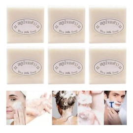 Paquete 6 Jabónes Tailandés De Arroz Hecho A Mano Colágeno Vitamina E Blanqueamiento Hidratante Baño Piel Limpiadora Jabón De Leche,Limpieza Suave para Lavar la Cara, Manos y Cuerpo.Jabón Limpieza ,Jabónes De Arroz ,Jabón de Leche ,Jabón Blanqueador