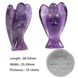 mookaitedecor Amethyst Guardian Angel Figurines,Crystals Gemstone Carved Mini Statue for Love,Peace & Healing 1.5 inch