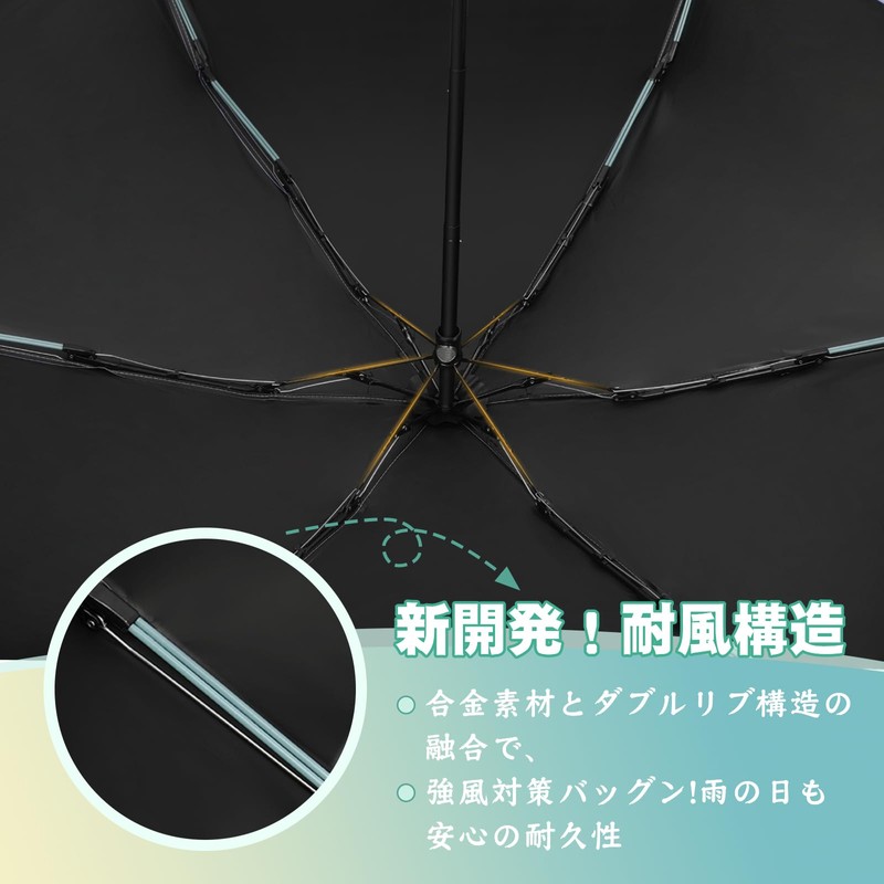 ZOMAKE Folding Umbrella, Parasol, Ultra Lightweight, Compact, Elastic Handle Design,