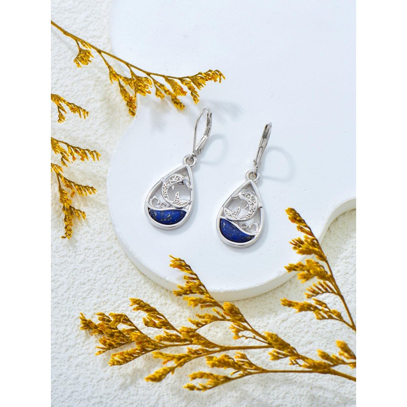 SILBAZ Animal Earrings for Women Rabbit/Axolotl/Highland Cow/Puffin/Dolphin Earrings Cute Animal