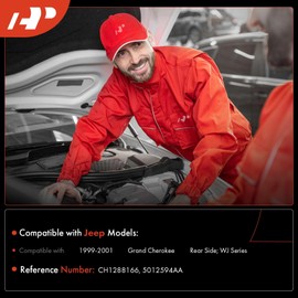 A-Premium Windshield Washer Reservoir Tank Assembly Compatible with Jeep WJ Series Grand Cherokee 1999 2000 2001 - with Cap & Washer Pump & Fluid Level Sensor