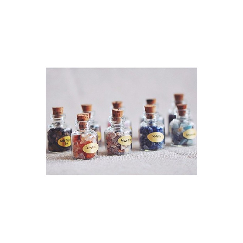 Itian Mini Wish Bottles, Gemstone Healing Energy Chip, Crystal Stone