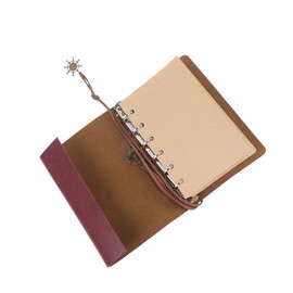 Operitacx Retro Pirate Anchor Pu Cover Loose-leaf Notebook Vintage Travel Diary Journal